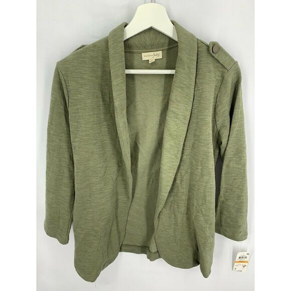 Maison Jules Green Knit Military Jacket Size S - Picture 3 of 4
